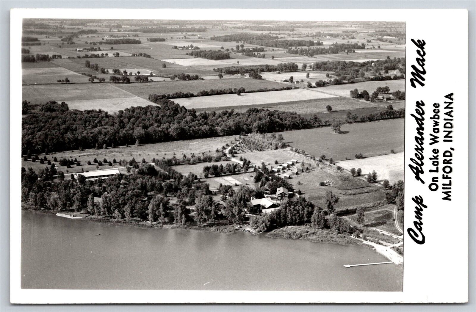 Postcard Camp Alexander Mack on Lake Wawbee, Milford, Indiana RPPC B61
