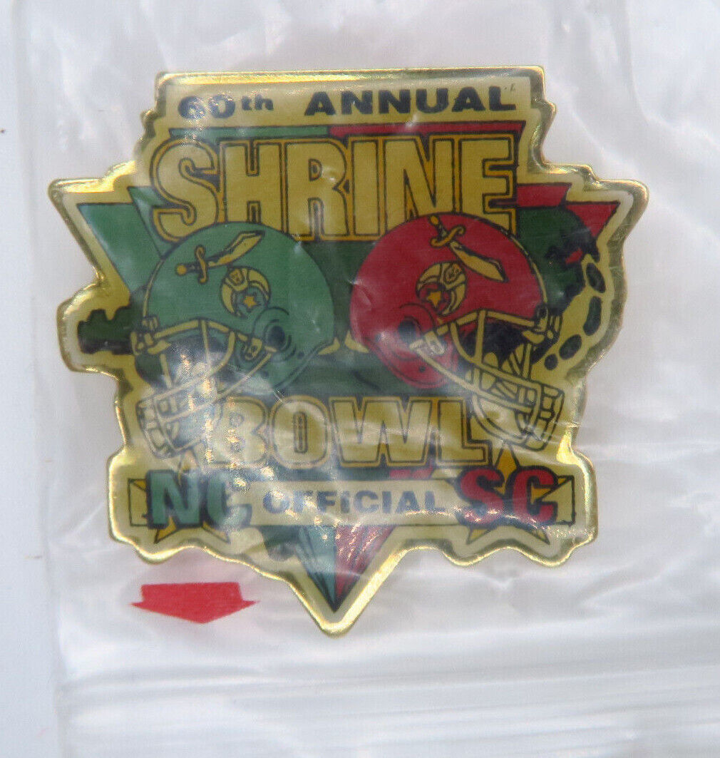 Vintage Lapel Hat Pin 60th Annual NC v. SC Shrine Bowl Lapel Pin Red Blue 