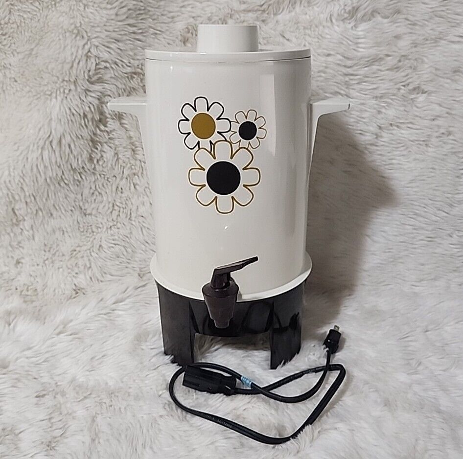VTG Regal Poly Perk Percolator Coffee Pot Floral K7420 10-20 Cups Mid Century
