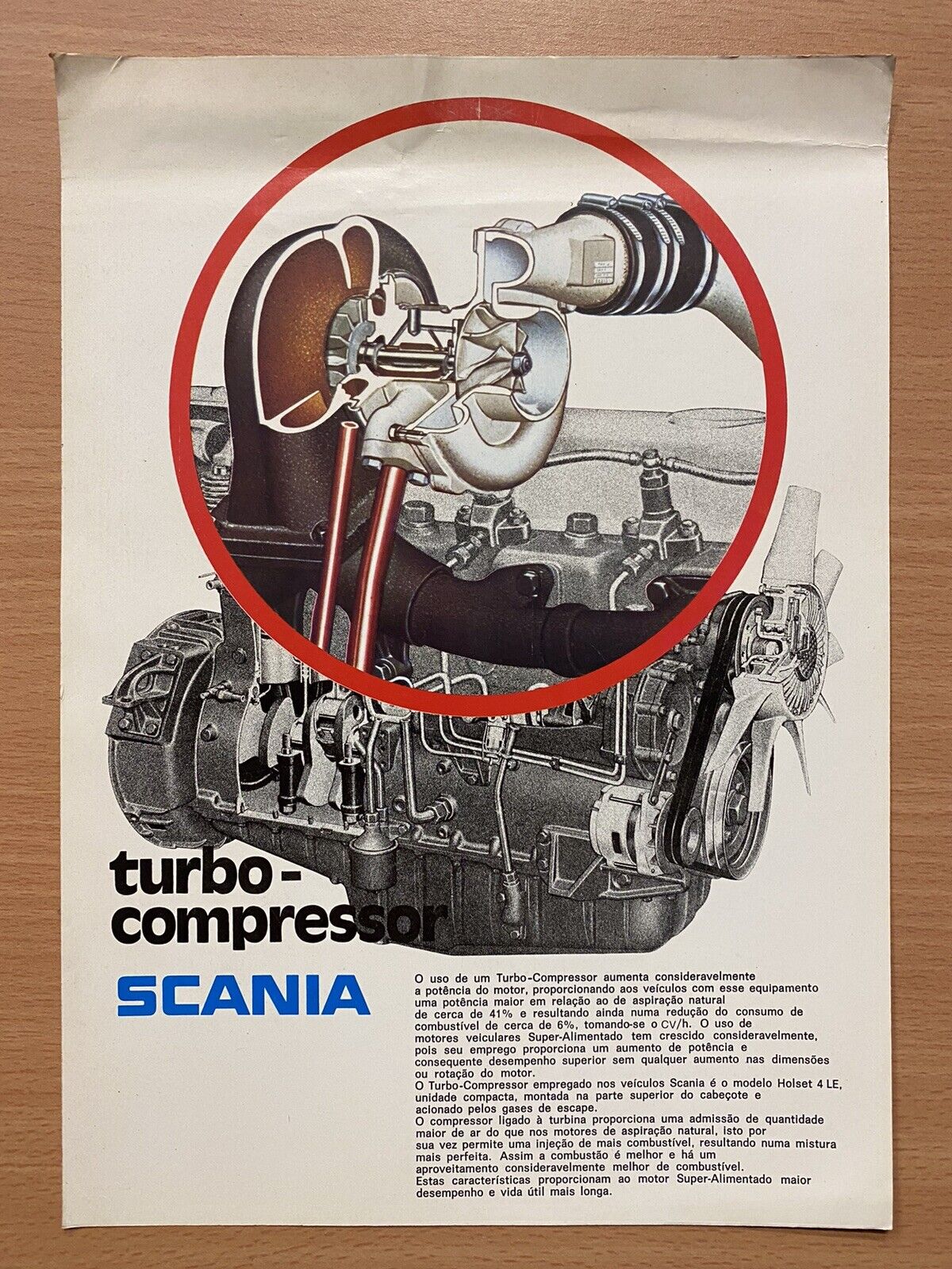 1976 Scania Turbo-compressor original Brazilian sales leaflet/brochure