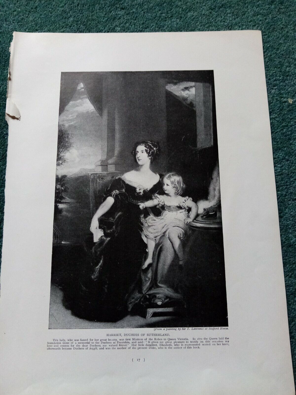 Kvc17  Ephemera 1901 picture Harriet duchess of sutherland 