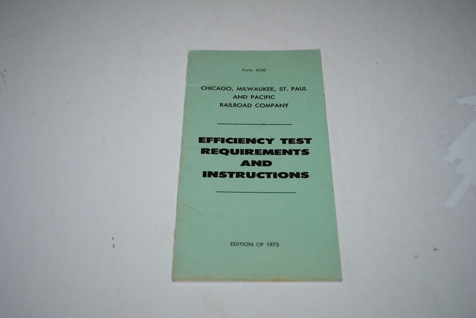 1973 Milwaukee Road Efficiency Testing Instructions Manual 