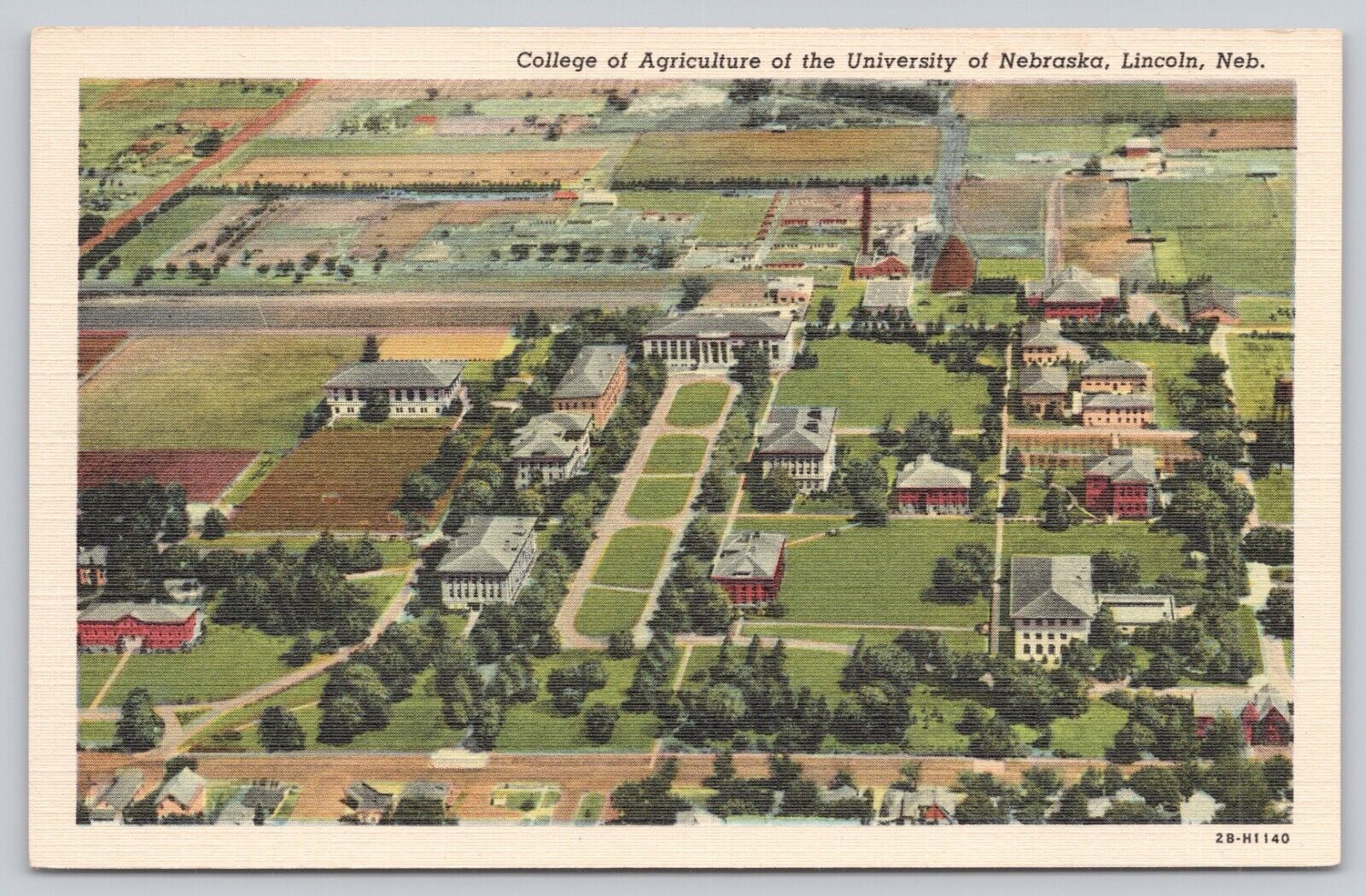 Postcard College Of Agriculture University Of Nebraska Lincoln, Nebraska Aerial