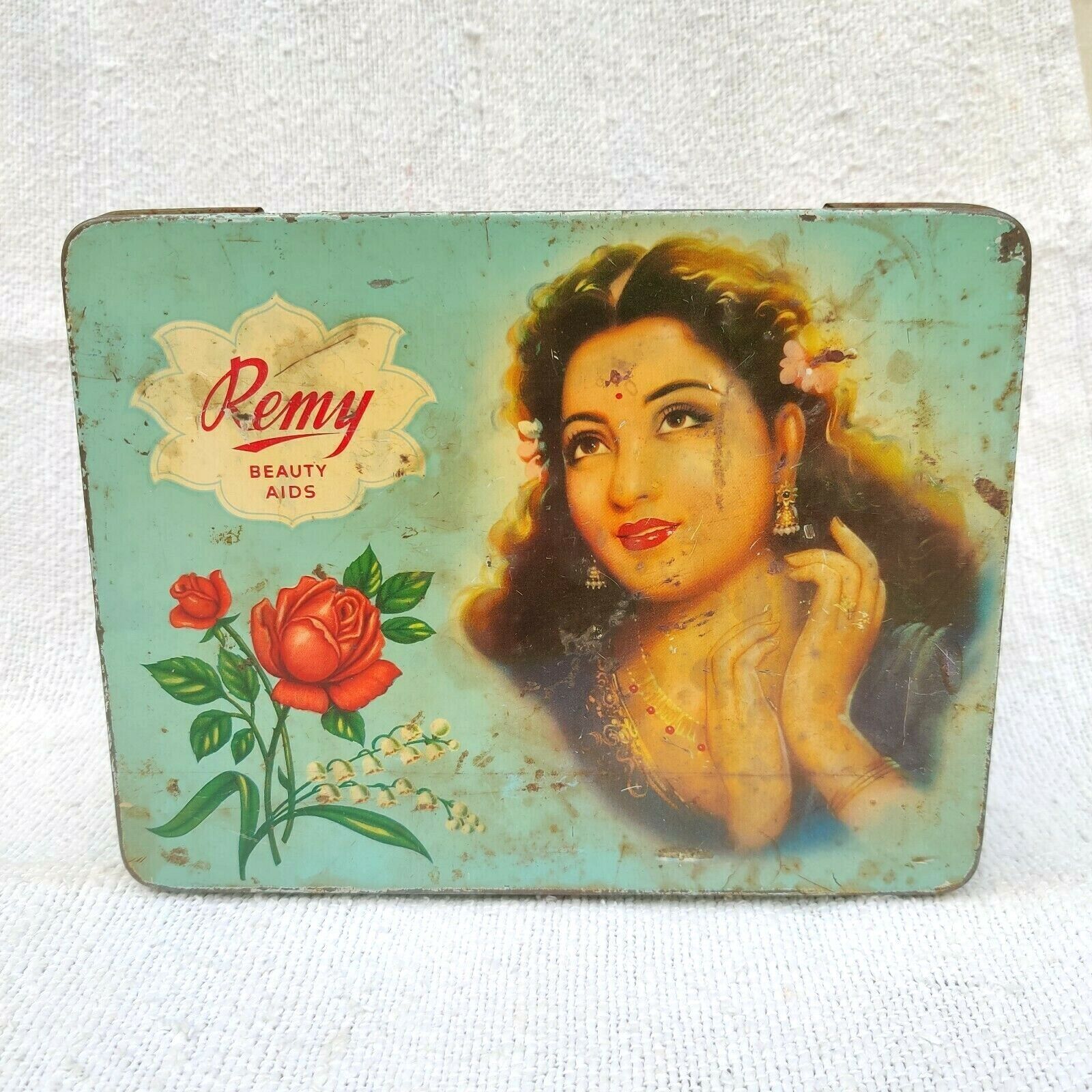 Vintage Remy Beauty Products Indian Lady Graphics Advertising Tin Box TB1561