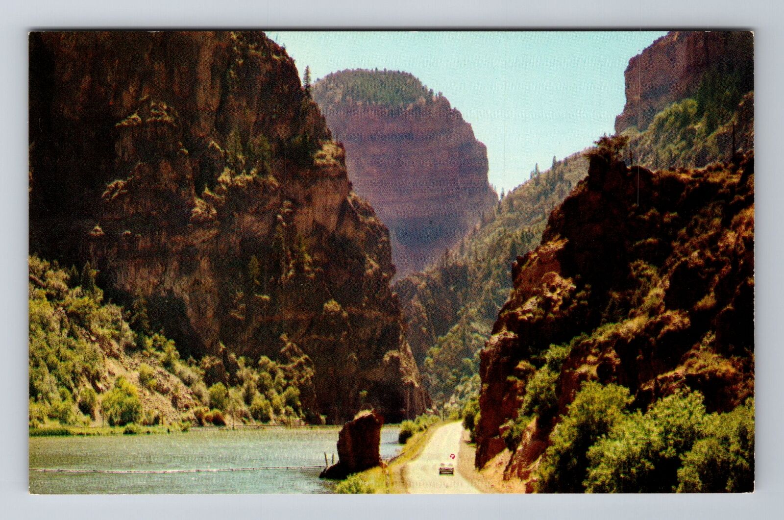 Glenwood Canyon CO-Colorado River, Scenic Mountain Road, Vintage Postcard