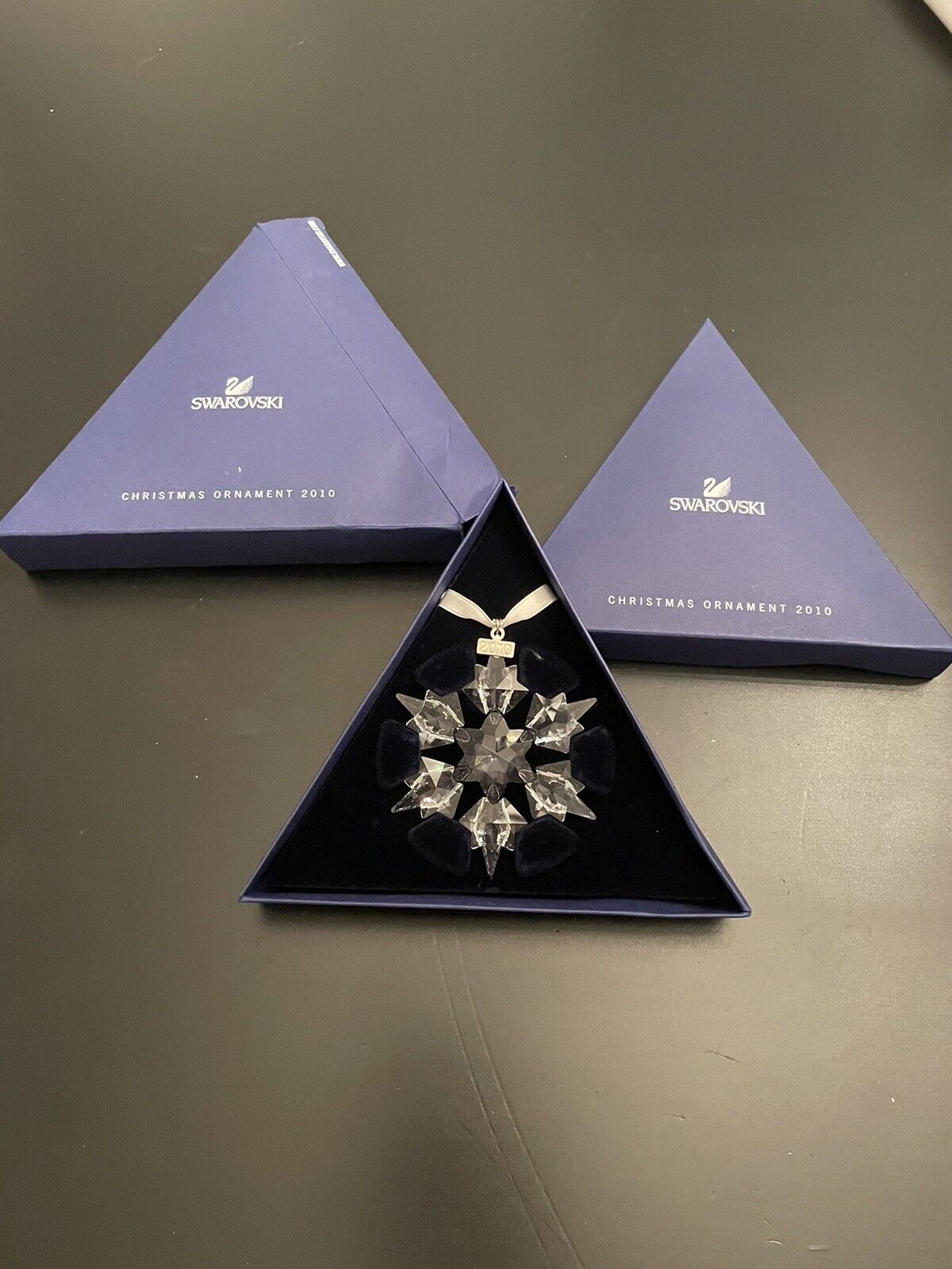 2010 Swarovski Crystal Snowflake Star Christmas Holiday Ornament Box #1041031