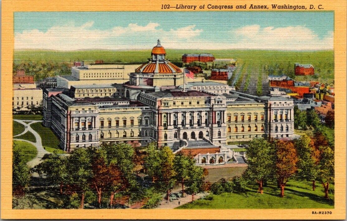 Washington DC Library Of Congress And Annex Building Vintage Postcard Unposted