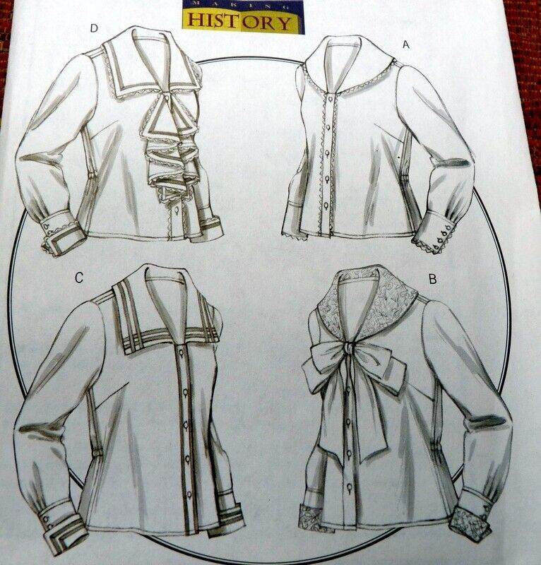 Butterick HISTORY Edwardian Blouse Pattern Sewing Pattern 6-8-10-12 UC B4826