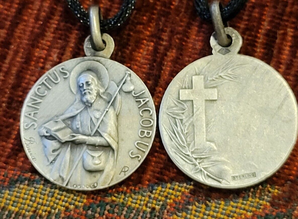 St. Jacob Sterling Vintage & New Holy Medal Religious France by Bouix-A. Penin