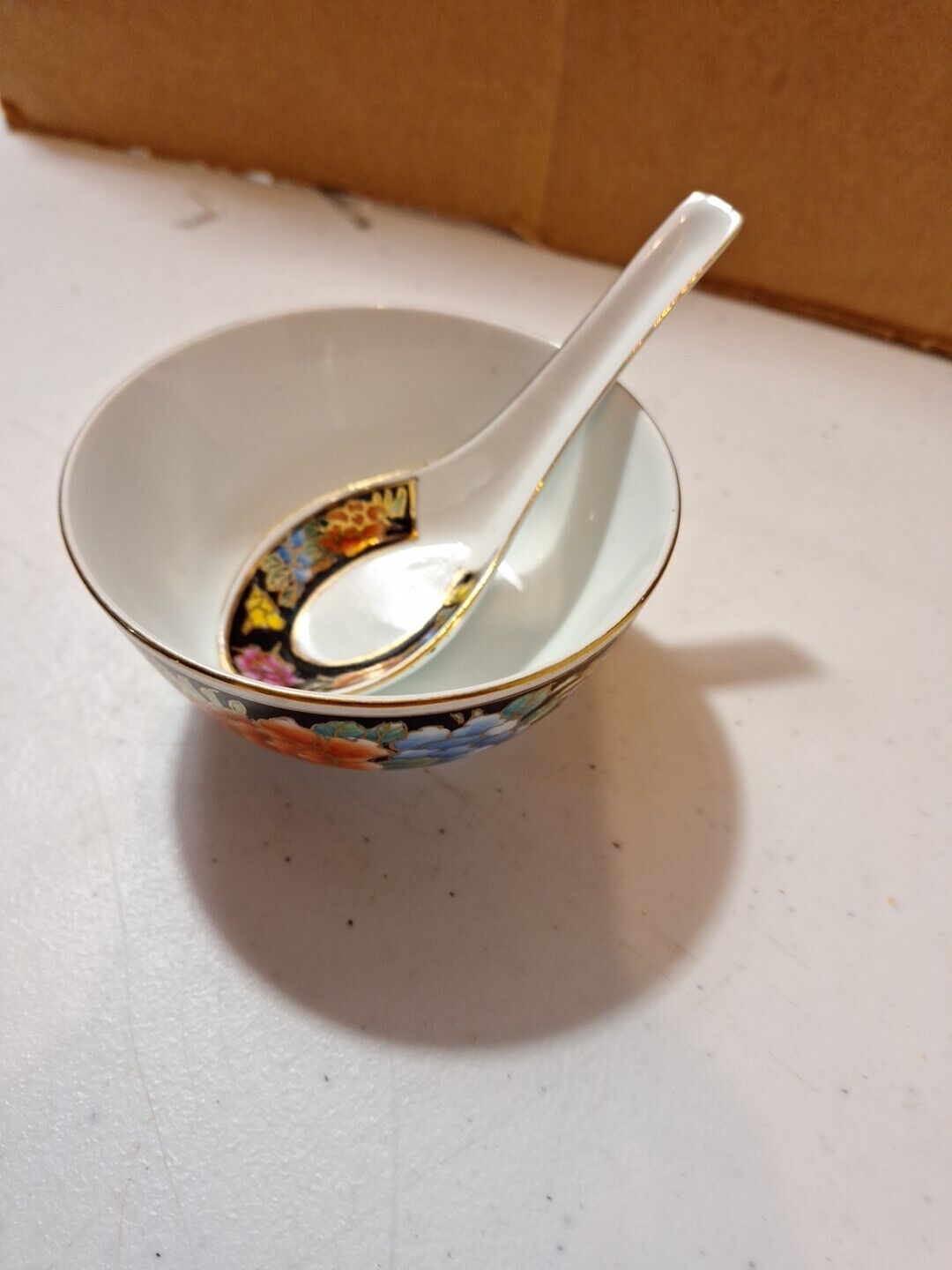 VTG Chinese Soup Bowl With Spoon
