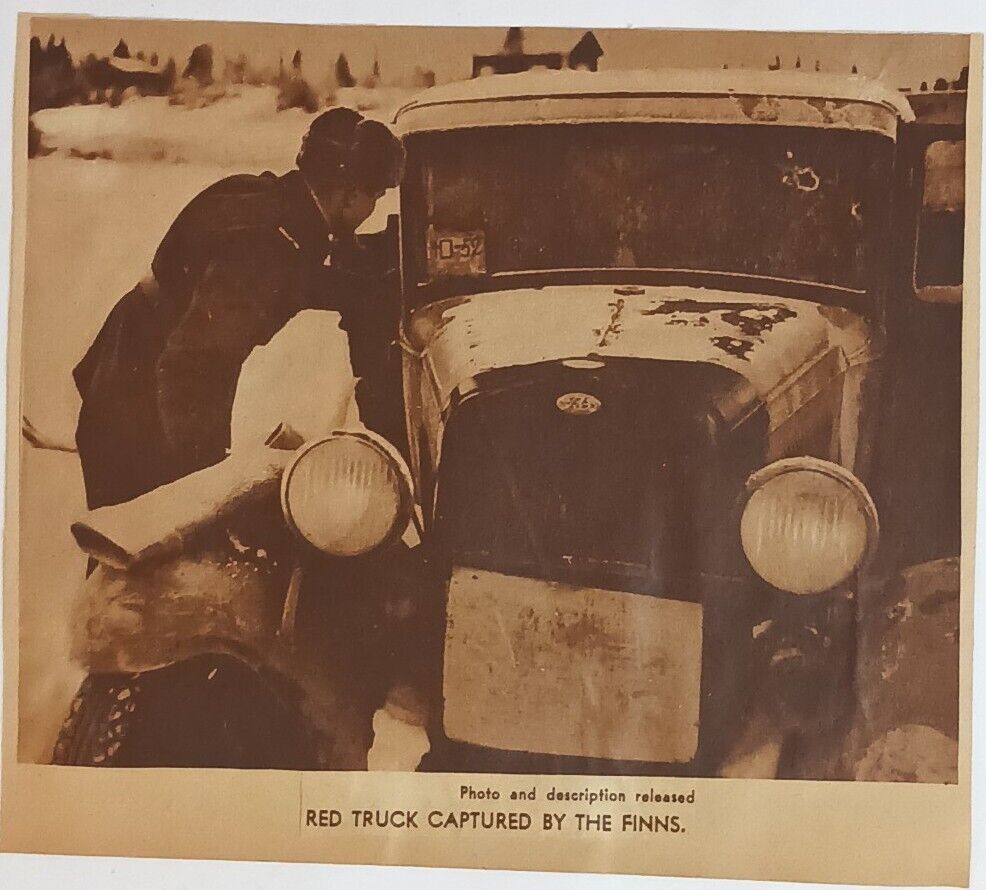 WWII Finns Using Soviet Truck Captured Equipment Military Newspaper Clipping