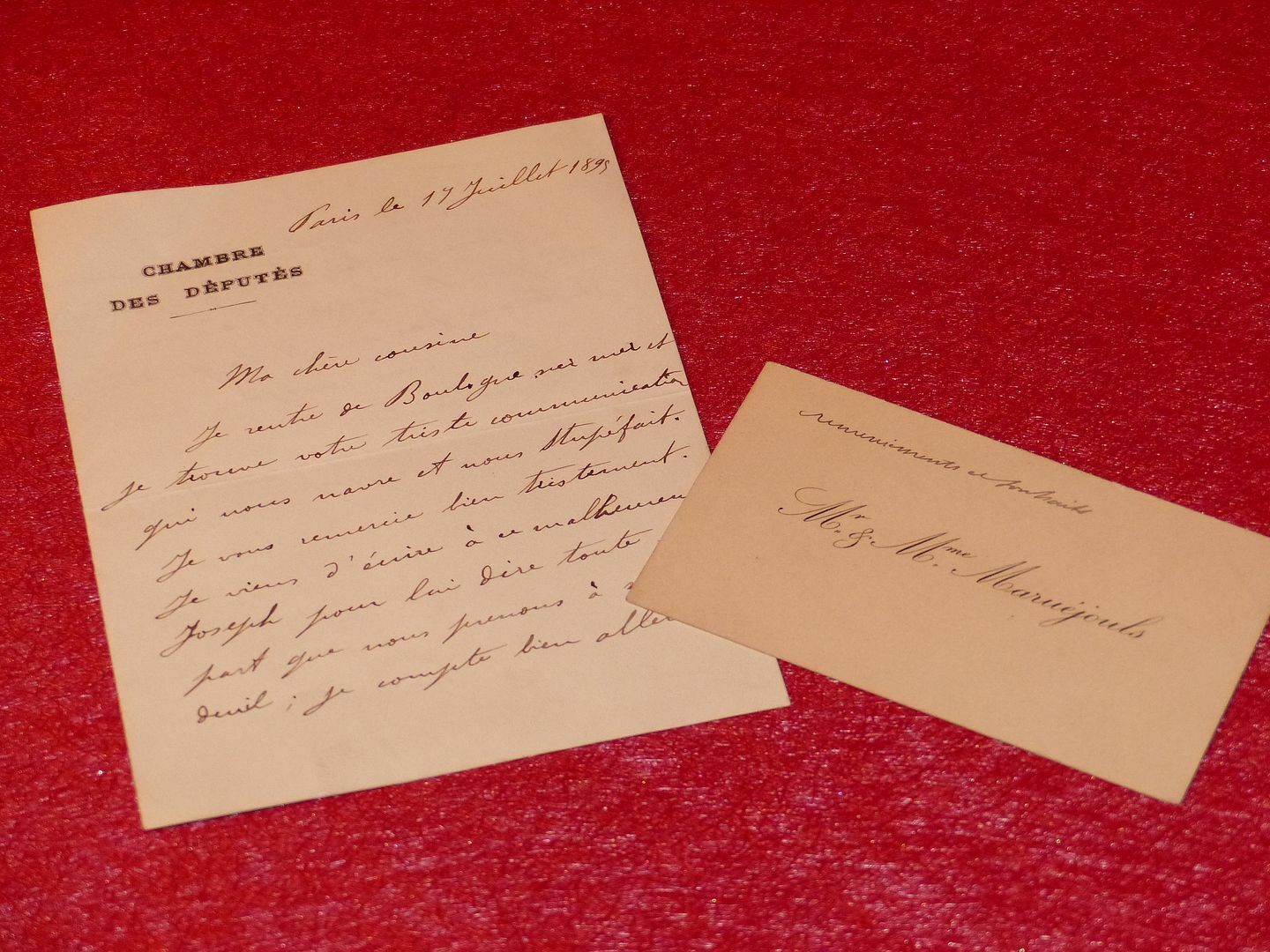 Letter Signed Autograph + CDV Emile Maruejouls (Man Politics) 1895