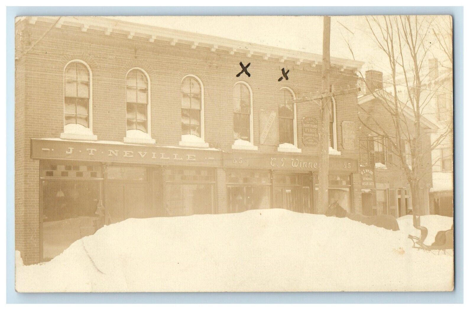 1916 My Insurance Office Springville New York NY RPPC Photo Antique Postcard