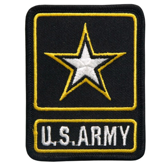 US Army Star Logo  EMBROIDERED IRON ON MILITARY PATCH 
