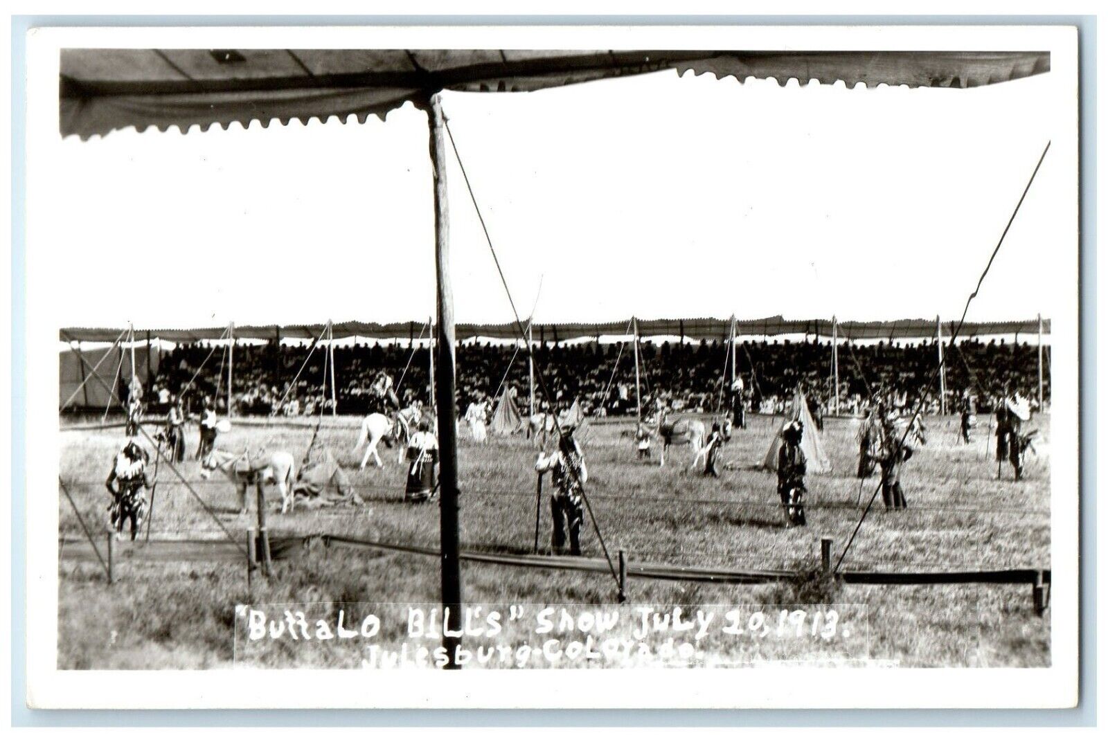 1913 Buffalo Bills Show Julesburg Colorado CO RPPC Photo Posted Antique Postcard