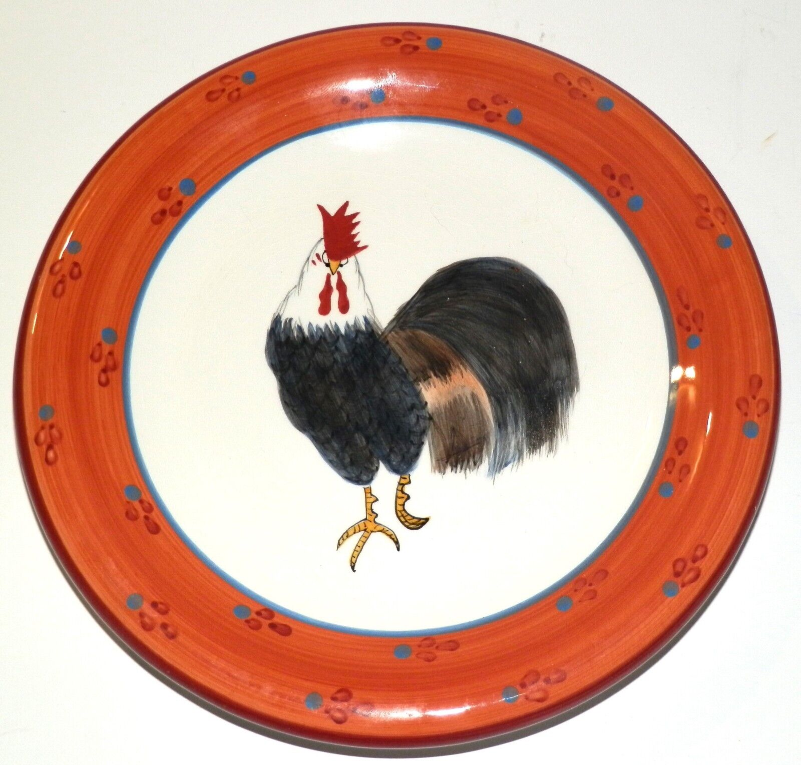 MILSON & LOUIS Hand Painted Rooster Salad Plate 8\