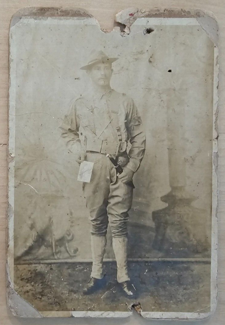 SPAN AMERICAN WAR CUBAN SOLDIER UNIFORM STUDIO CABINET 1880s ORIG PHOTO 659