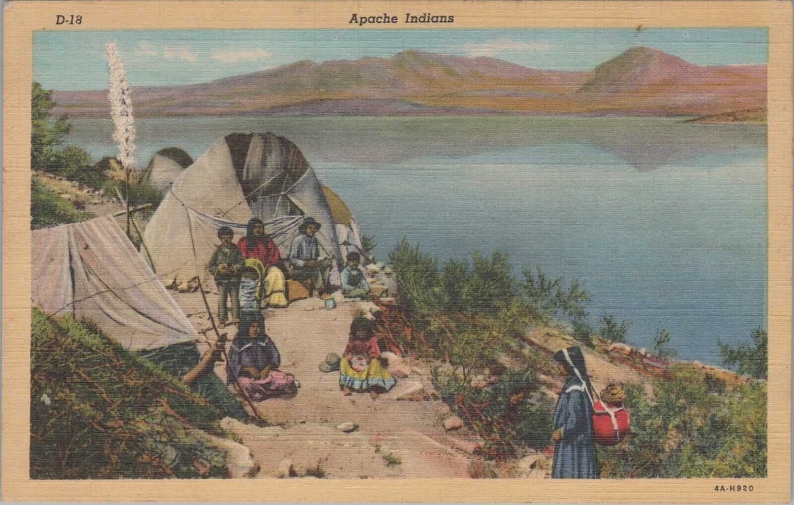 Apache Indians Village Roosevelt Lake Linen Unposted