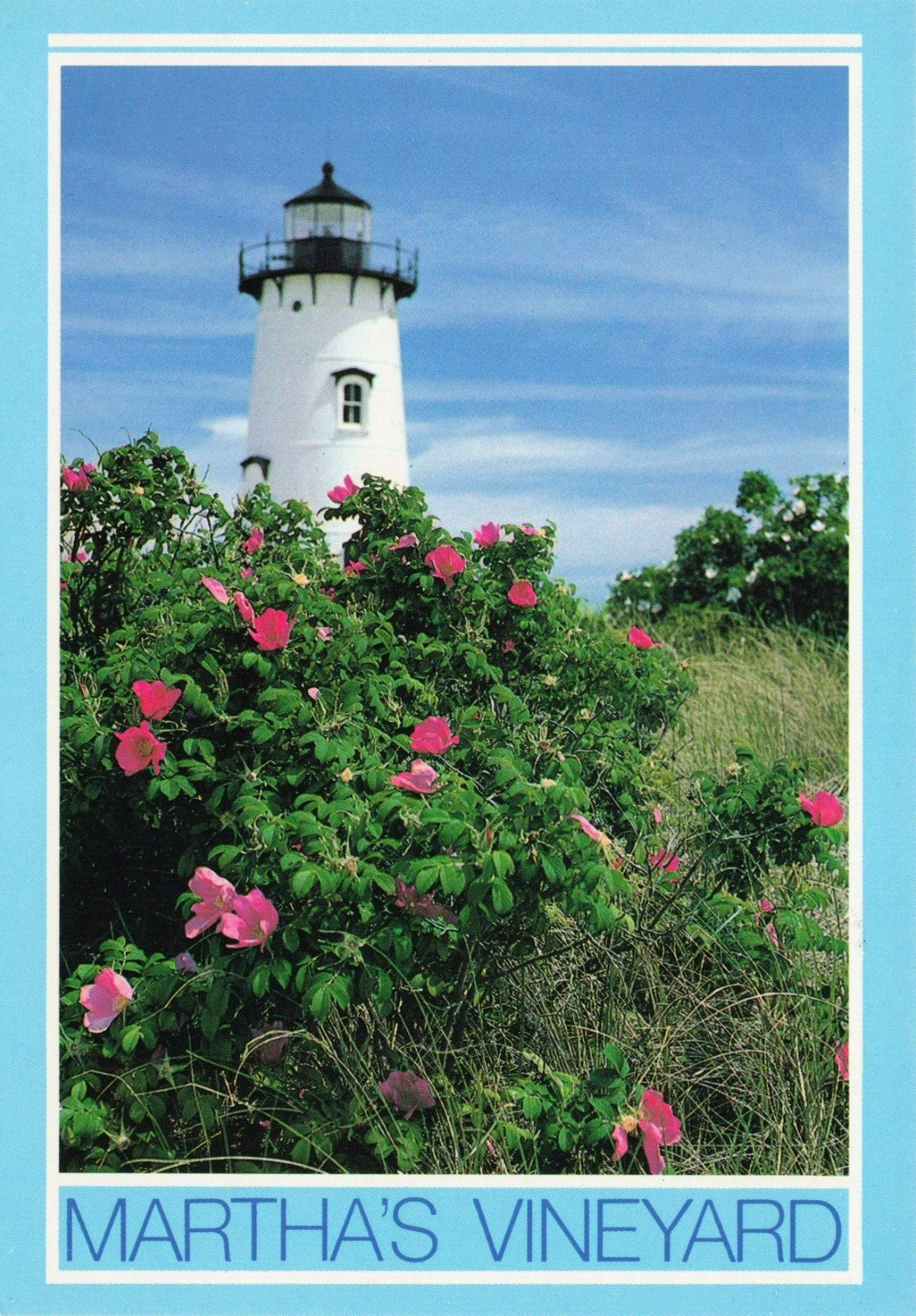 Postcard Edgartown Lighthouse Martha\'s Vineyard Massachusetts MA