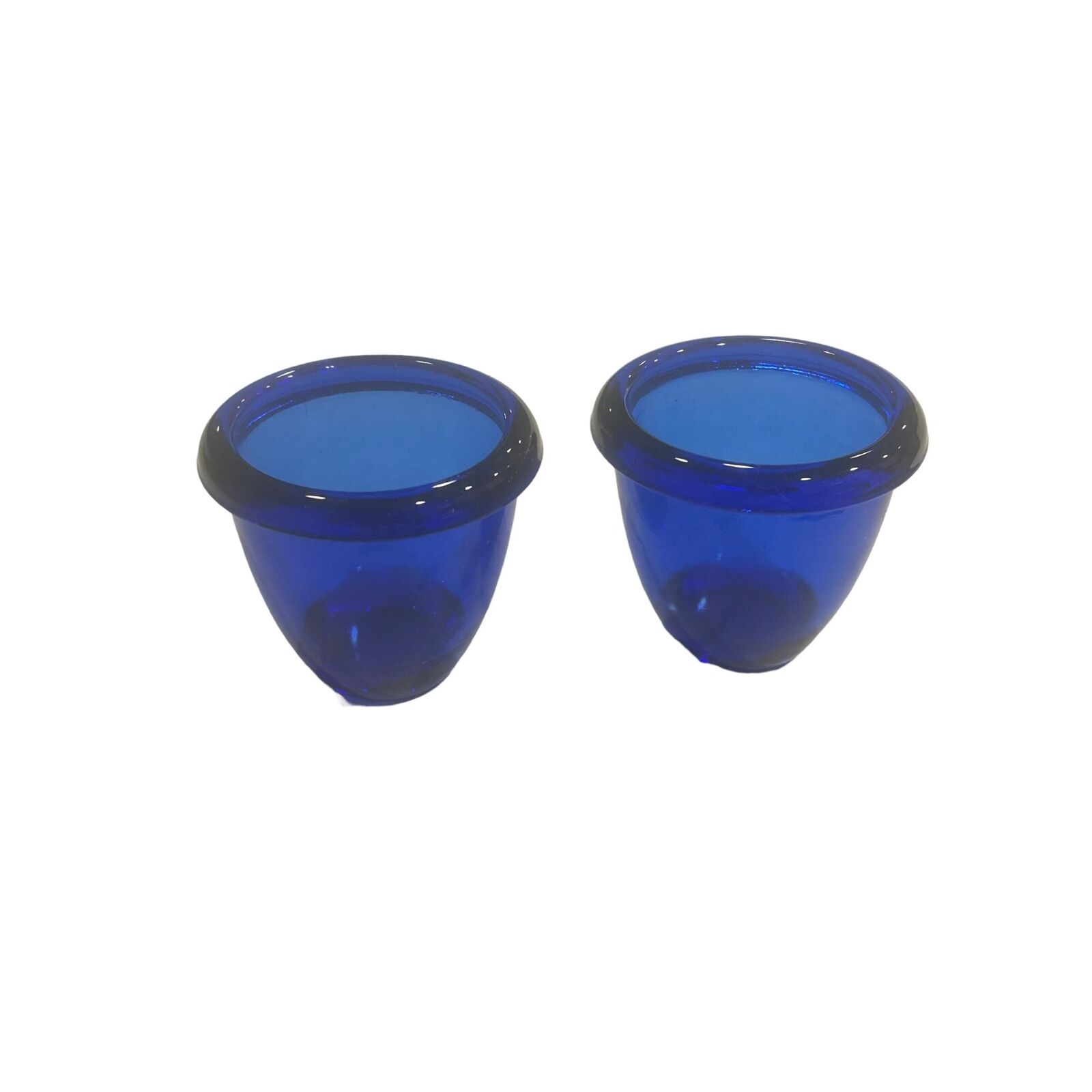 Vintage Cobalt Blue Votive Candle Holders Pair of 2