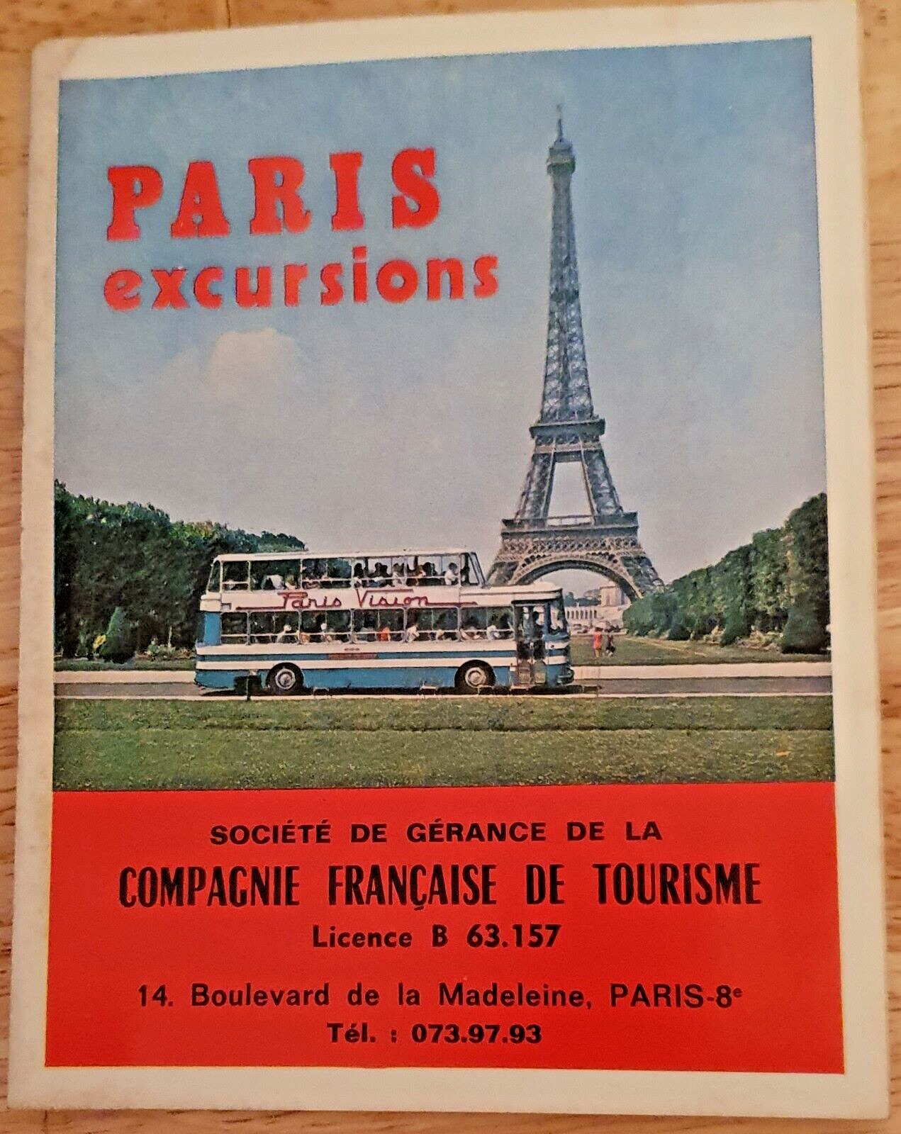 1970 Paris Excursions  Visitor Booklet/Brochure-Versailles-Moulin Rouge-Rouen