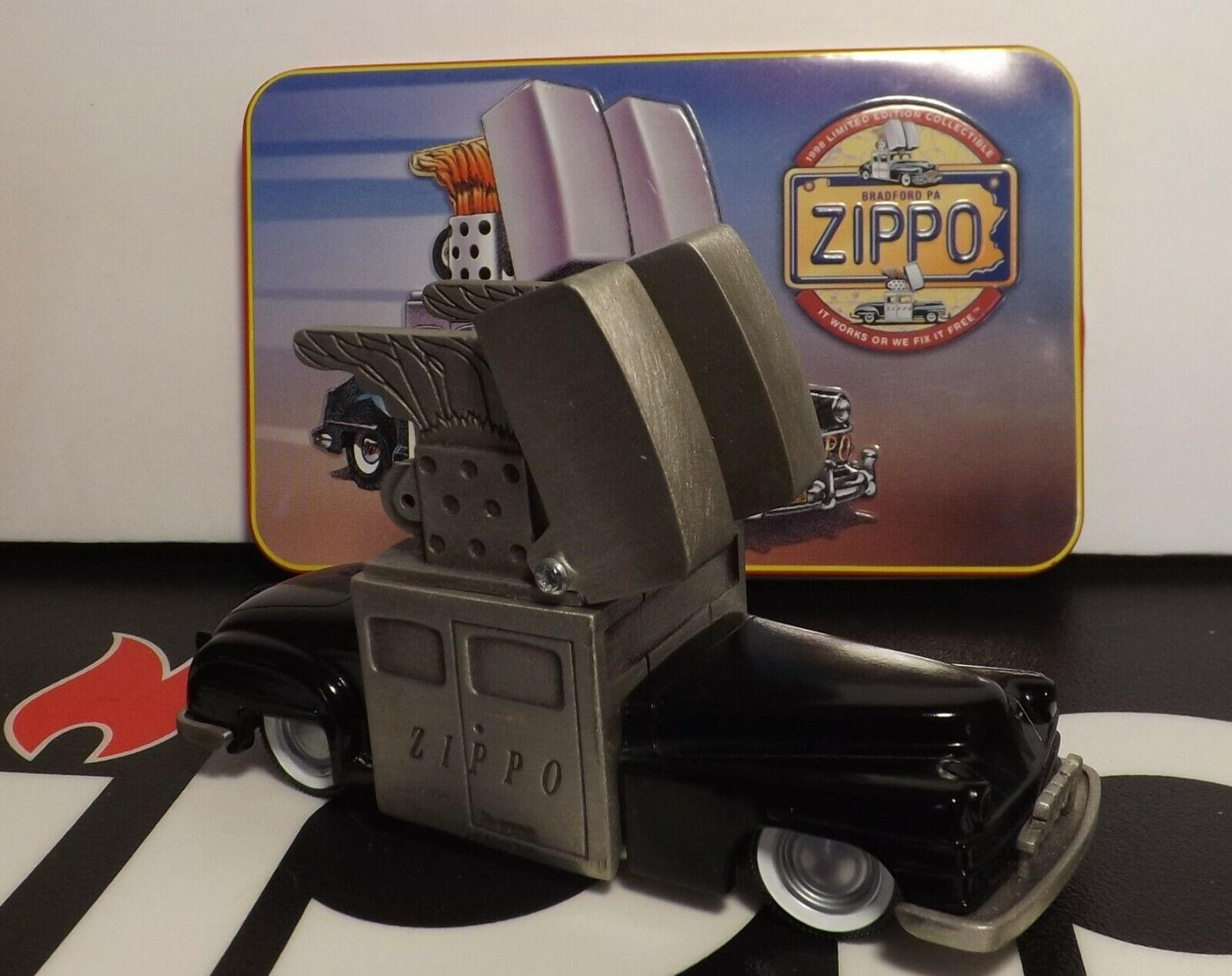ZIPPO PEWTER CAR DIECAST 1997 LIMITED EDITION MINT IN TIN HARD TO FIND