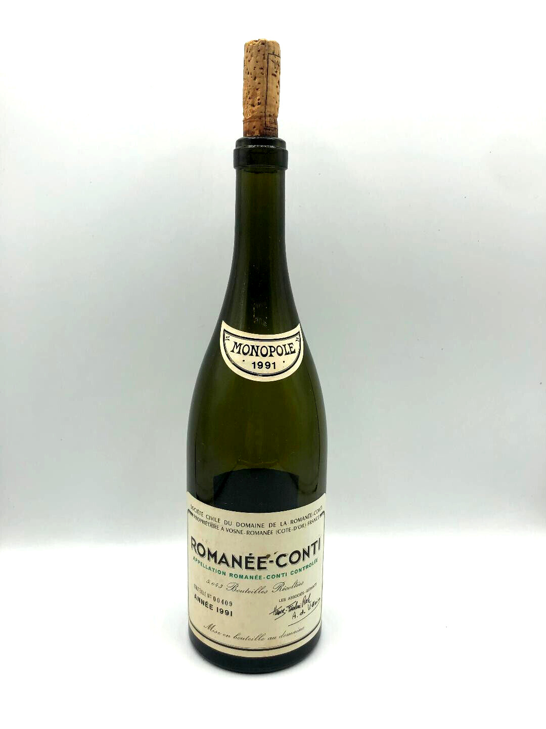 Domaine de la Romanee-Conti DRC 1991 Wine Empty Bottle