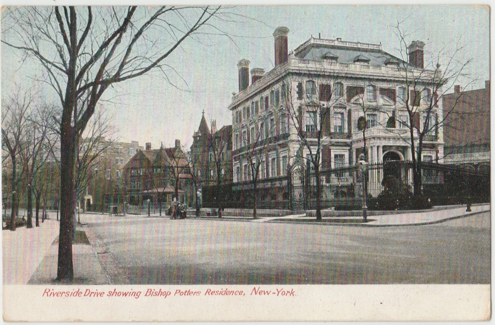1901-1907 Riverside Drive Bishop Potters Residence New York NY Antique Postcard