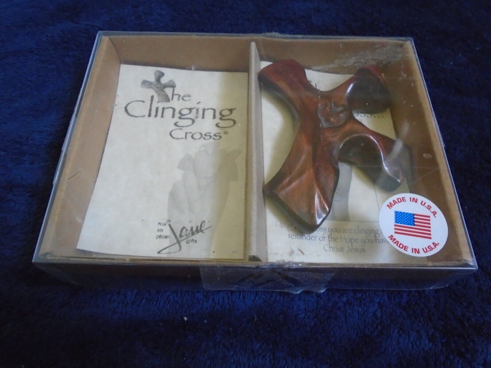 New in Box The Clinging Cross, Handheld, Resin, Not So Plain Jane Gifts, 2003