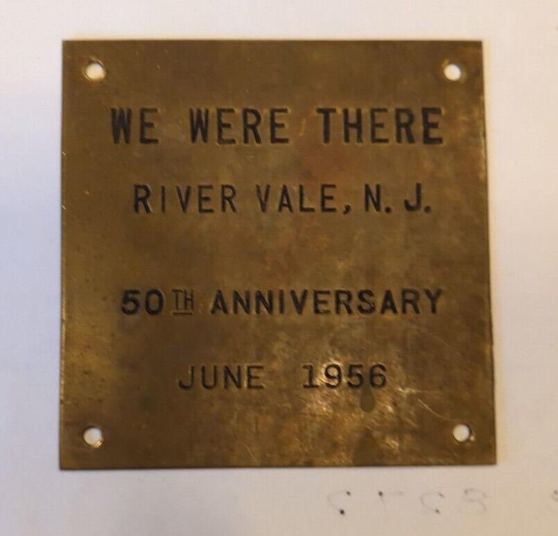 Vintage We were There River Vale N.J. 50th Anniversary Car 1956 Plaque