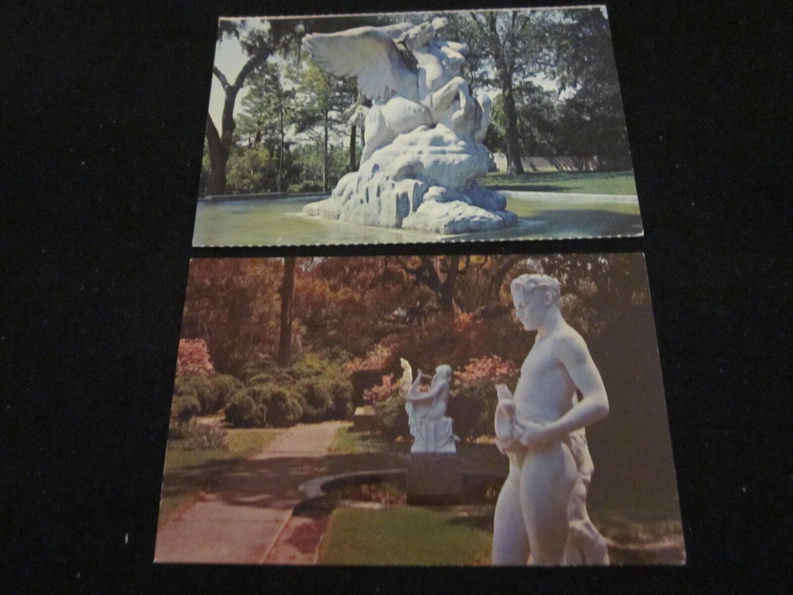 Lot of 2 Murrells Inlet SC Brookgreen Gardens statues vintage postcards