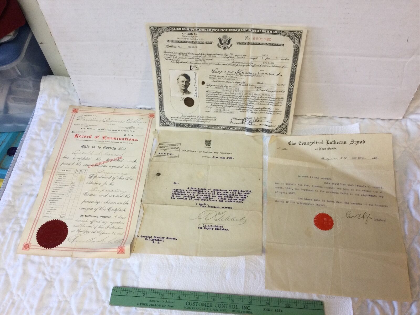 1948 United States America Certificate Naturalization Documents Leopold S Conrad