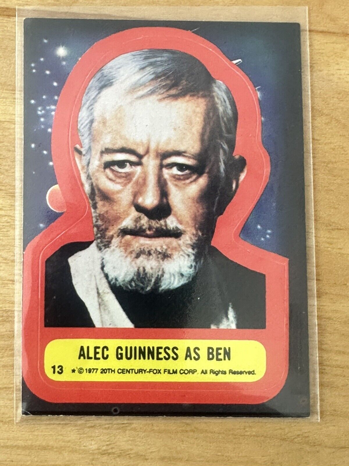 Alec Guiness as Ben 1977 Topps Star Wars Sticker #13 NM
