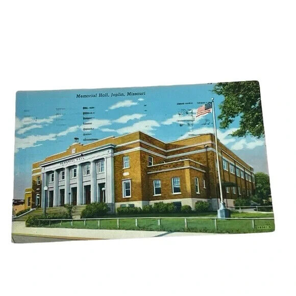 Postcard Memorial Hall Joplin Missouri c1950 Vintage B71