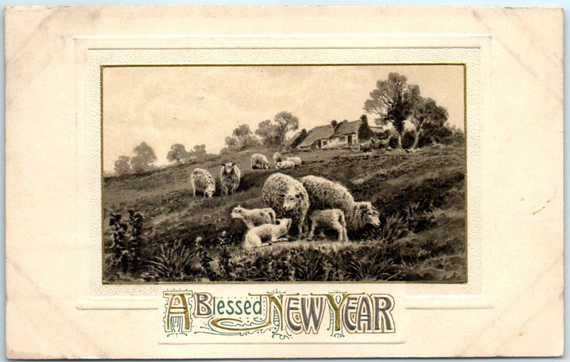 Postcard - A Blessed New Year with Art Print