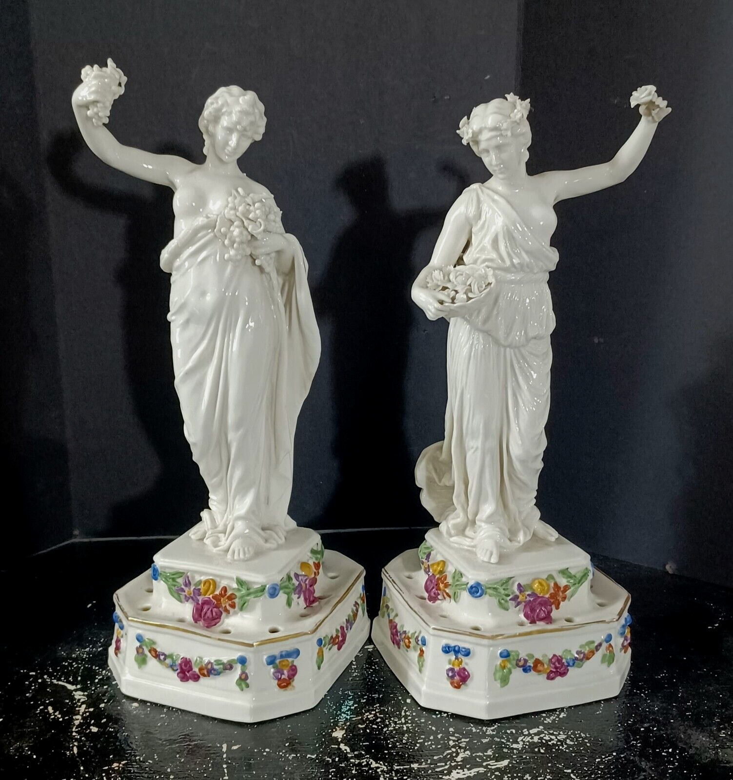 Antique German Ludwisburg Porcelain Figurines Couple, 10\
