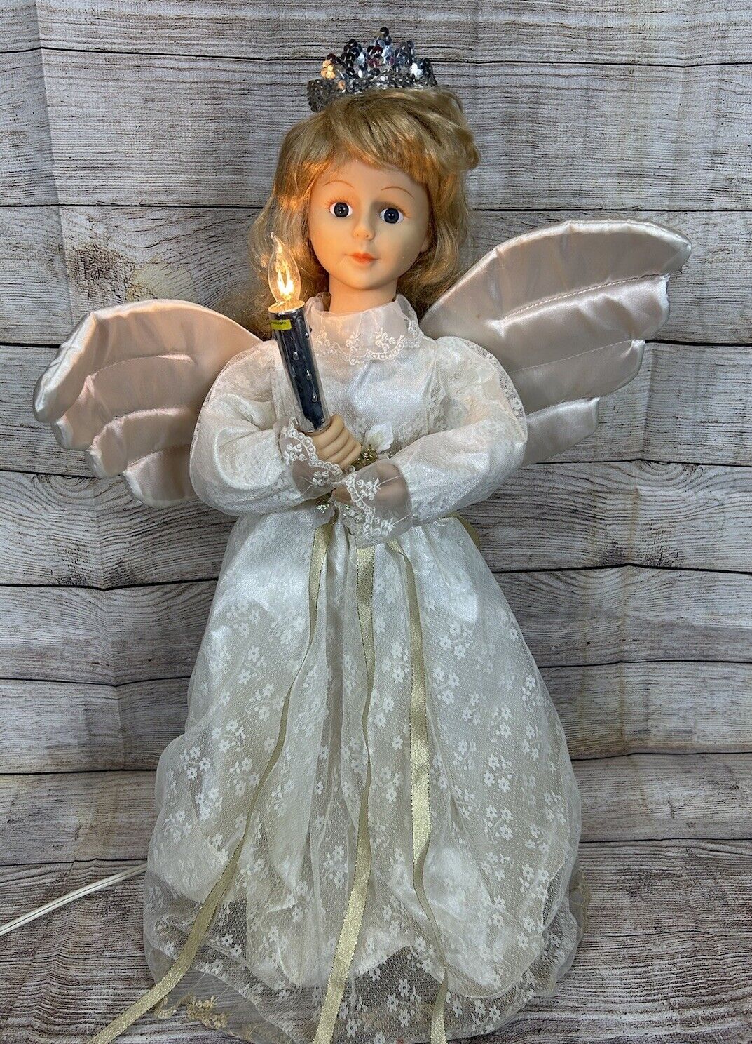 Vintage Telco Christmas Angel Motionette With Candle