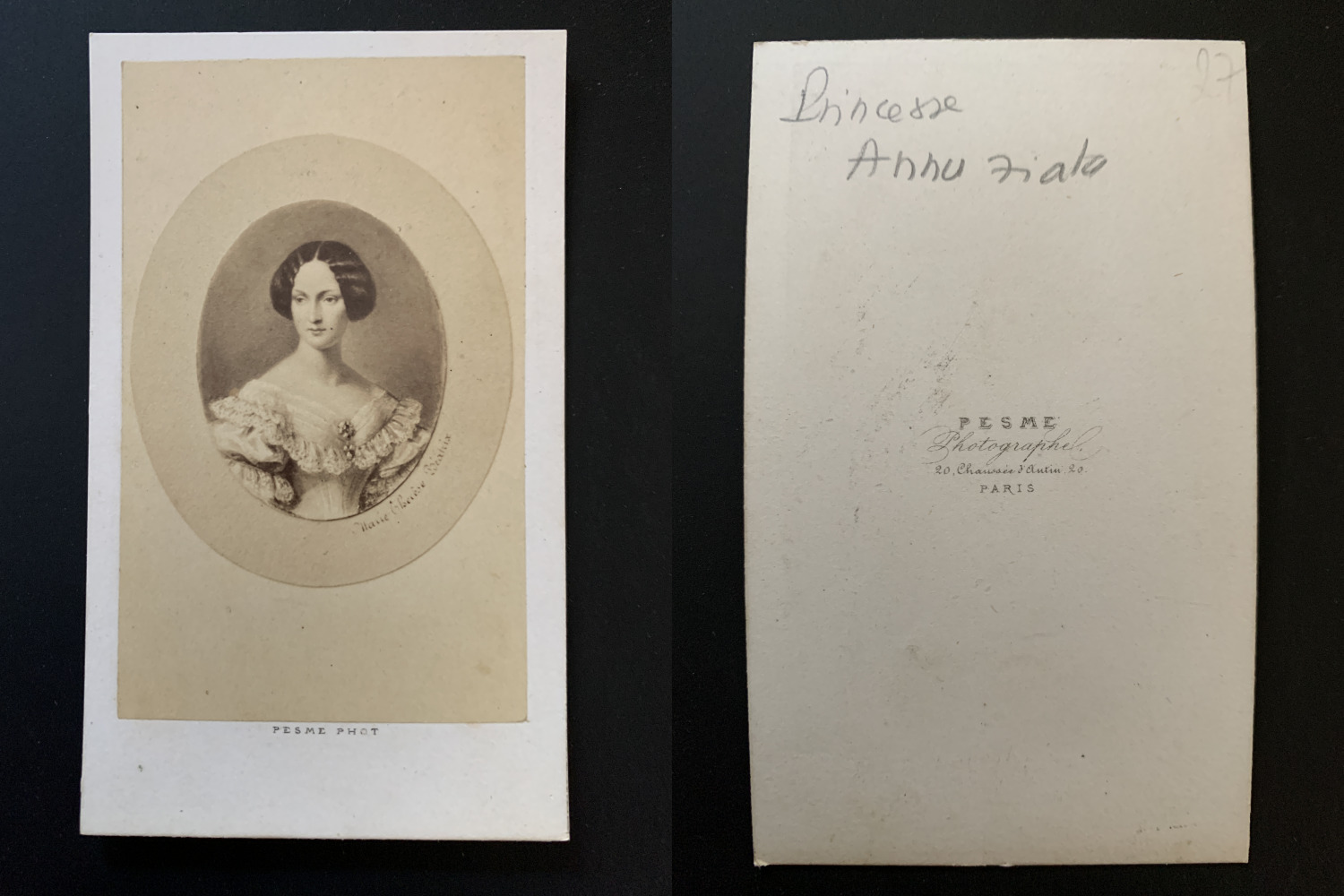 Pesmé, Paris, Marie-Thérèse, Princess of Modena, Countess of Chambord Vintage c