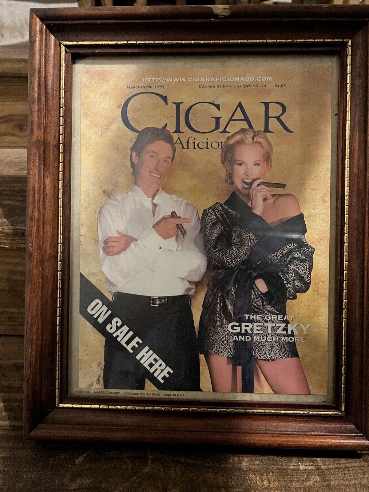 Vintage 1997 Cigar Aficionado Magazine Advertisement. Wayne & Janet Gretzky