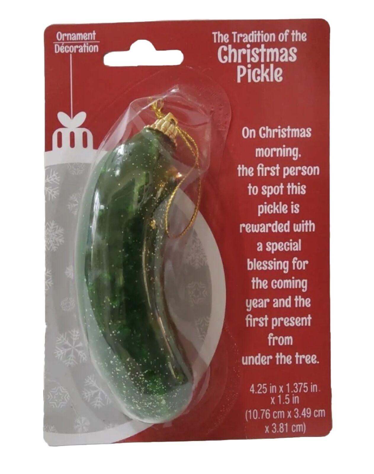 NEW Christmas Tree Pickle Ornament German Holiday Hide & Find Tradition Fun Game