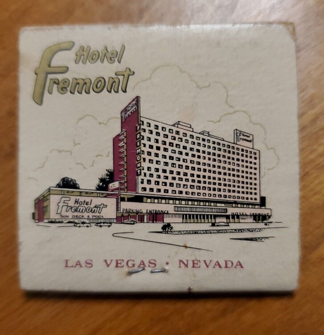 Hotel Fremont - Las Vegas, NV Vintage Matchbook, Front-strike, Unstruck