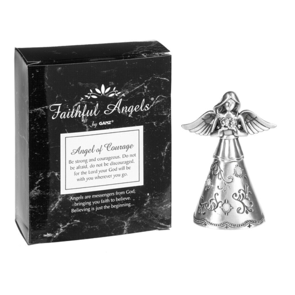 Ganz Silver Faithful Angel of Courage Zinc Figurine 3.6 Inch