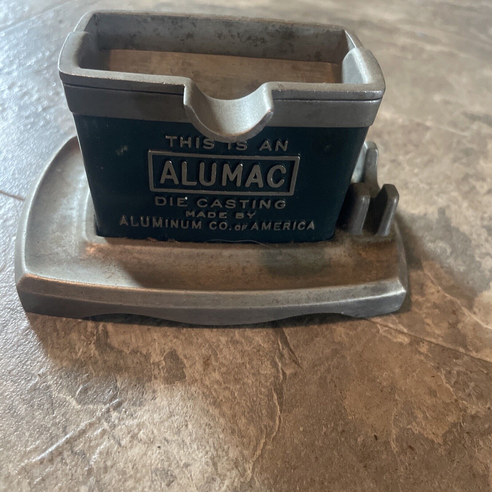 Vintage 1925 Alumac Die Casting Spill-Top Ashtray By Aluminum Co. Of America