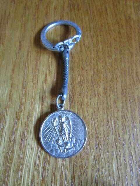 Vtg St Christopher-I Am Catholic In Case Of An Accident Notify A Priest Keychain