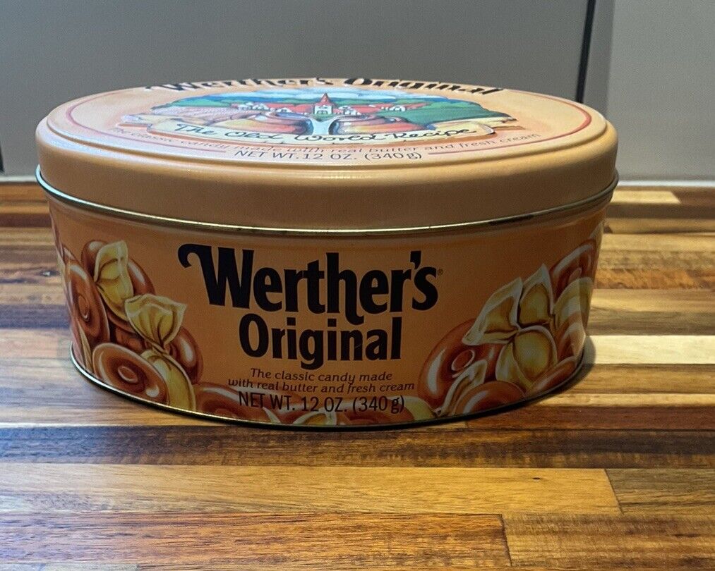 Vintage 1985 WERTHER\'S ORIGINAL Old World Recipe Candy Oval Tin empty RARE