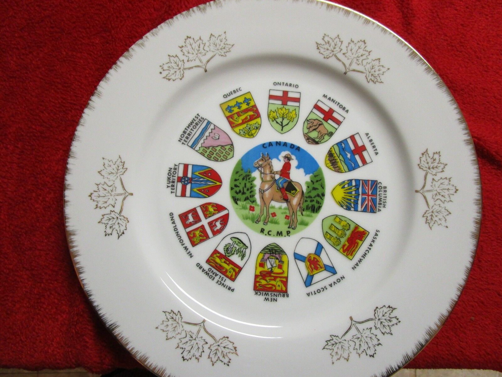 Vintage RCMP hand painted plate Souvenir of Canada Beautiful and Rare police