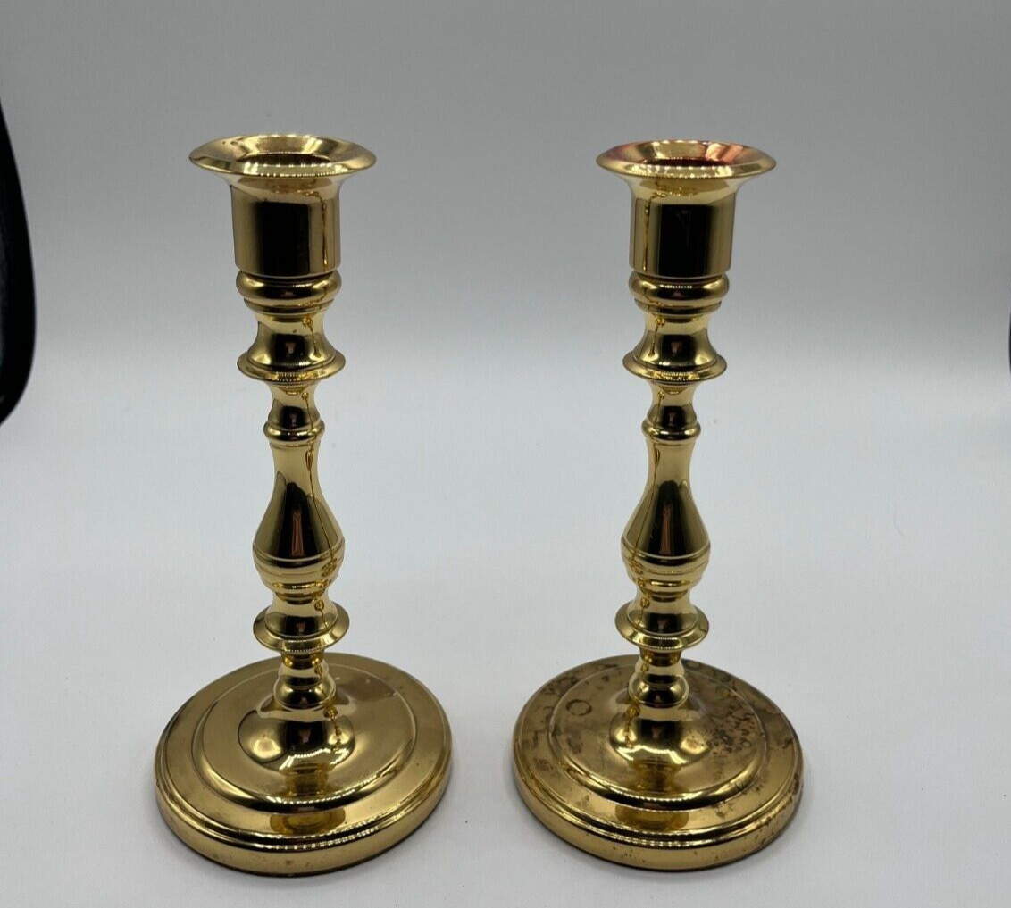 Vintage Baldwin Brass Candlestick Holders 6.75 x 3 inches Set of 2
