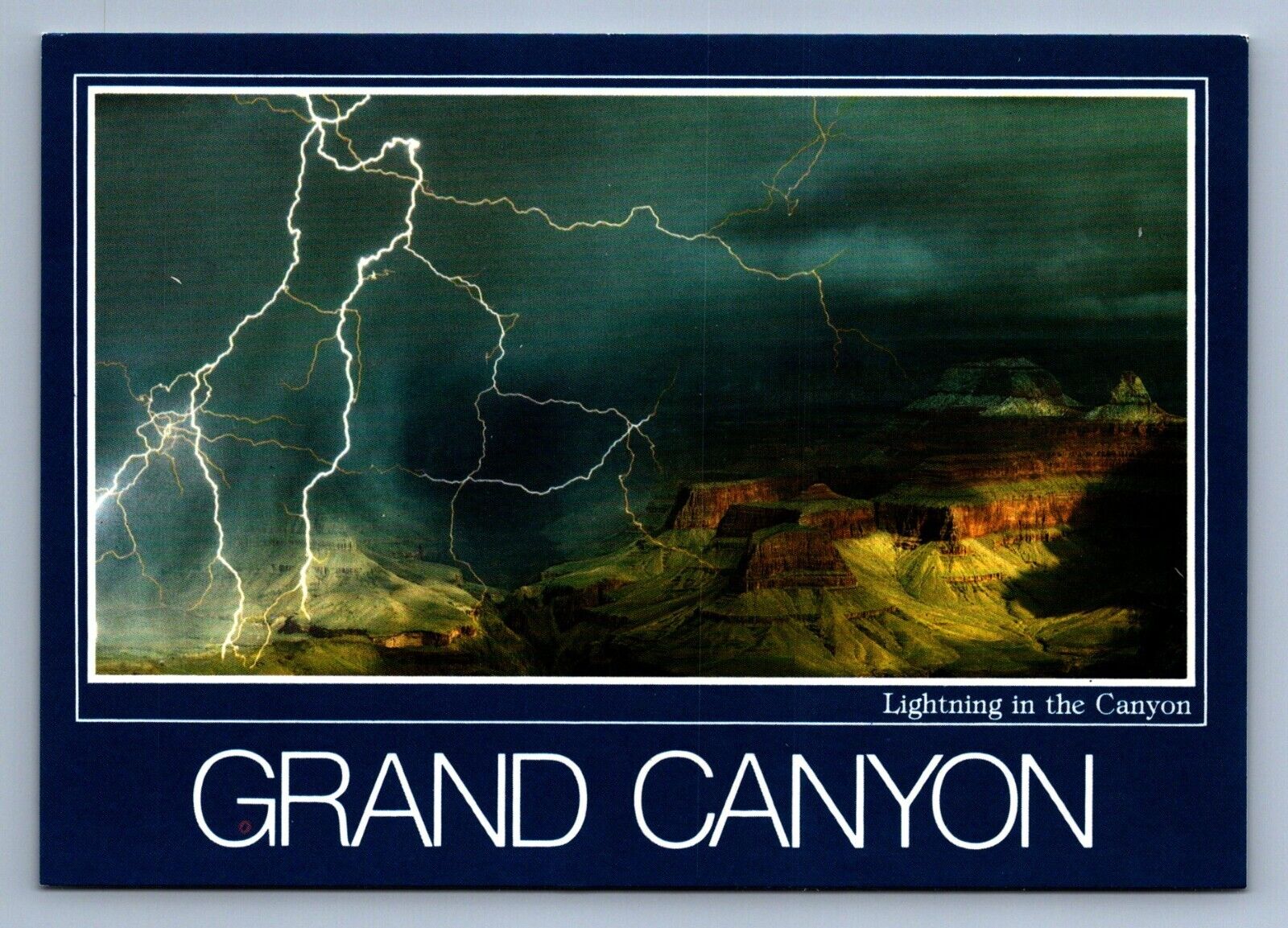 Postcard Vtg Arizona Lightning Bolts At The Grand Canyon Storms 4x6