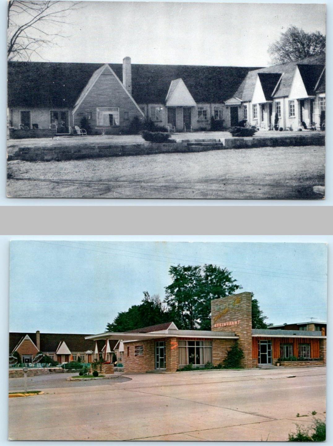 2 Postcards JAMESTOWN, Kentucky KY~CUMBERLAND LODGE Restaurant A.W. Reese 1950s