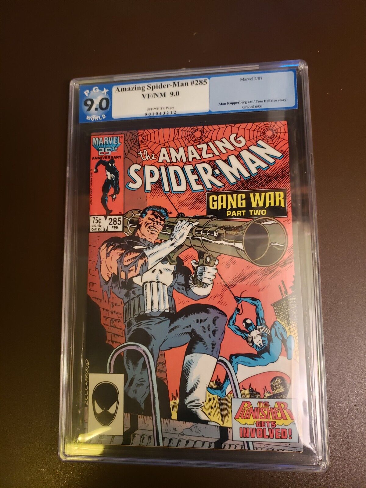 Amazing Spider-Man # 285 Comic Book PGX Graded 9.0 not cgc (Punisher Appearance)
